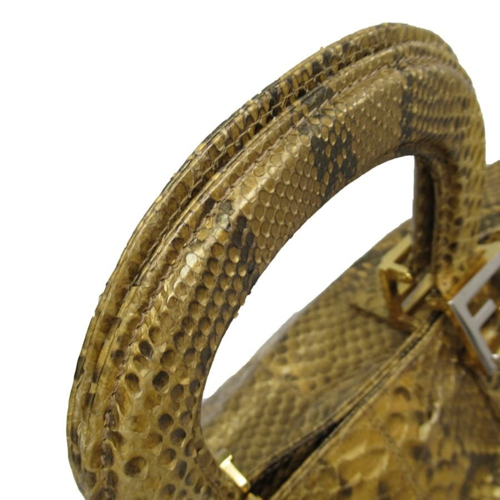 Fendi leather favorite gold handbag brown classic python - Picture 3 of 3